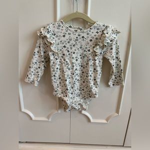 Pehr blue flowers ruffle top